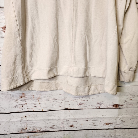 Athleta Cream Color Crewneck Athletic Hi-Low Hem Sweatshirt...size XL - Picture 5 of 9